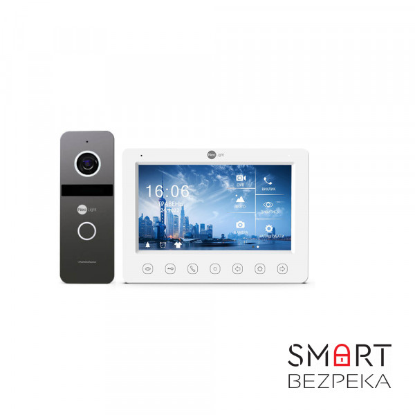 Комплект видеодомофона Neolight KAPPA HD / Solo FHD Graphite: видеодомофон 7" со встроенным БУЗ и 2 Мп видеопанель