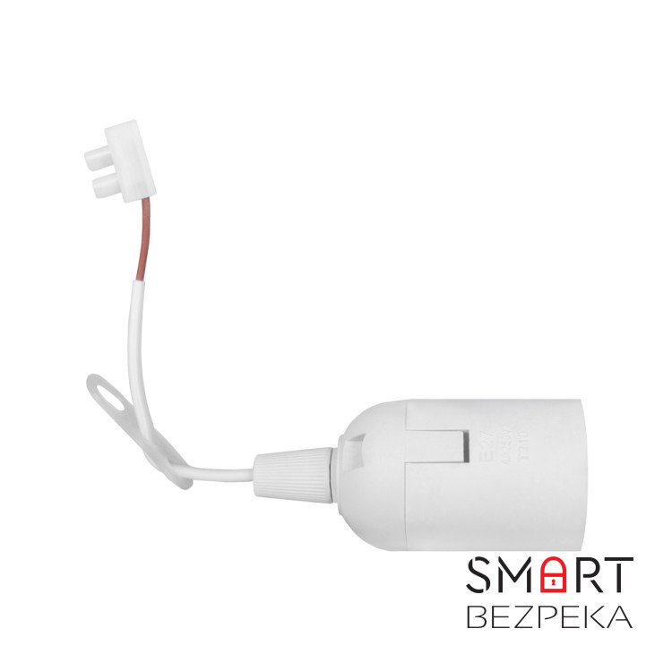 Патрон пластиковий підвісний e.lamp socket pendant.E27.pl.white, Е27, з кабелем 15 см і клемною колодкою, білий