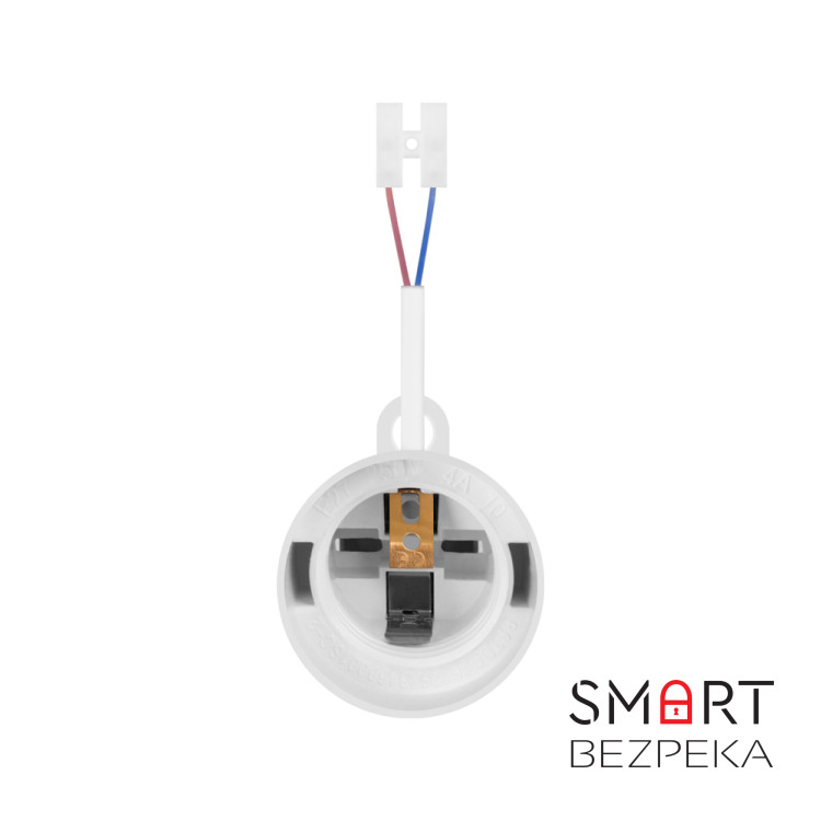 Патрон пластиковий підвісний e.lamp socket pendant.E27.pl.white, Е27, з кабелем 15 см і клемною колодкою, білий