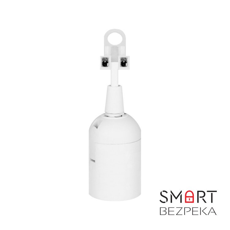 Патрон пластиковый подвесной e.lamp socket pendant.E27.pl.white, Е27, с кабелем 15 см и клеммной колодкой, белый