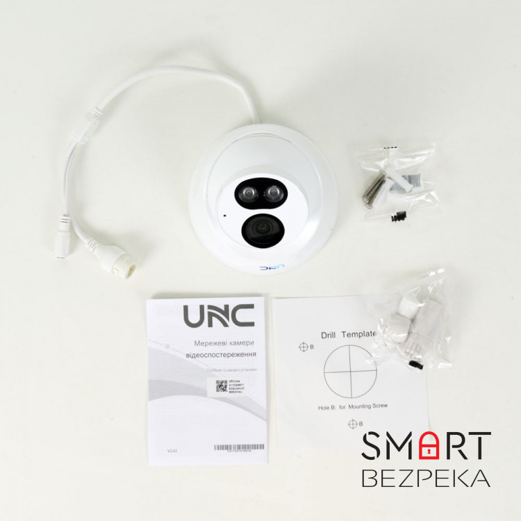 IP відеокамера UNC UNVD-4MIRP-30W/2.8AS CH купольна 4 Мп вулична для відеоспостереження