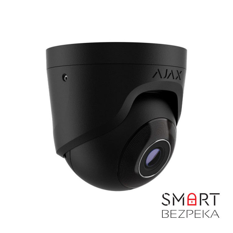 IP-видеокамера Ajax TurretCam (5 Мп/4 мм) black, проводная с разрешением 5 Мп и углом обзора до 85°