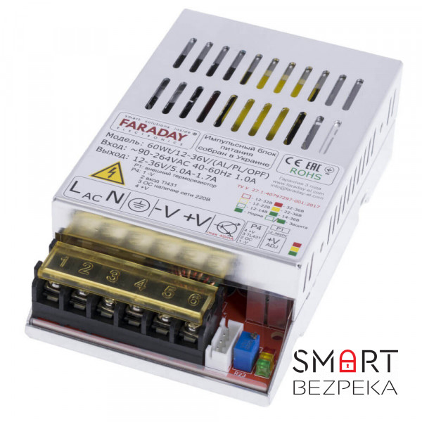 Блок живлення Faraday Electronics 60Wt/12-36V/ALU
