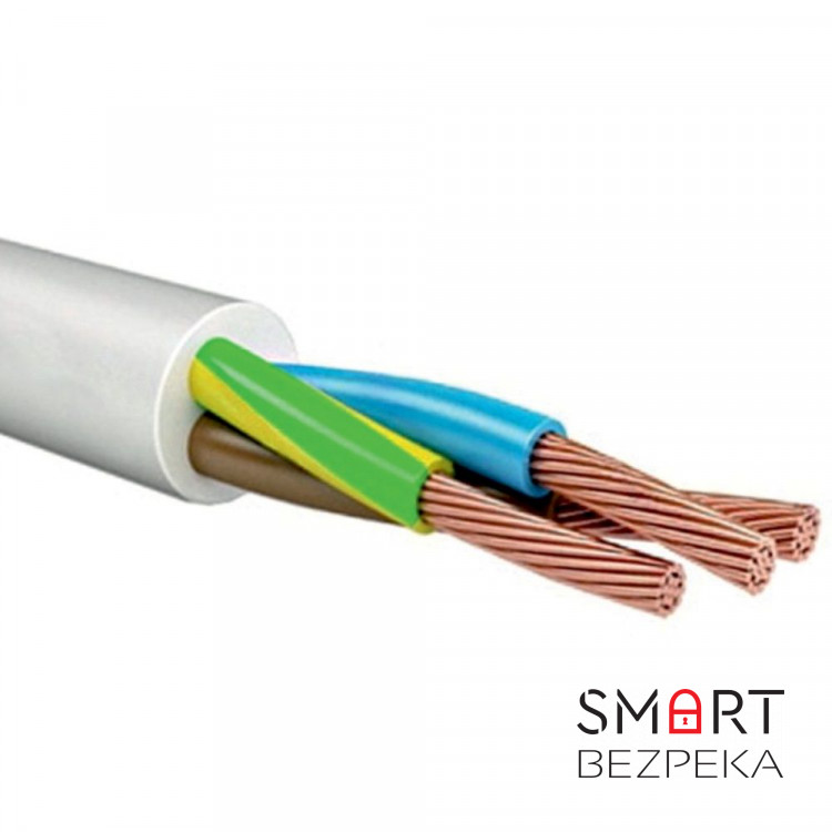 Кабель силовий мідний ЗЗКМ ПВС 3x2.5 білий (1 метр)
