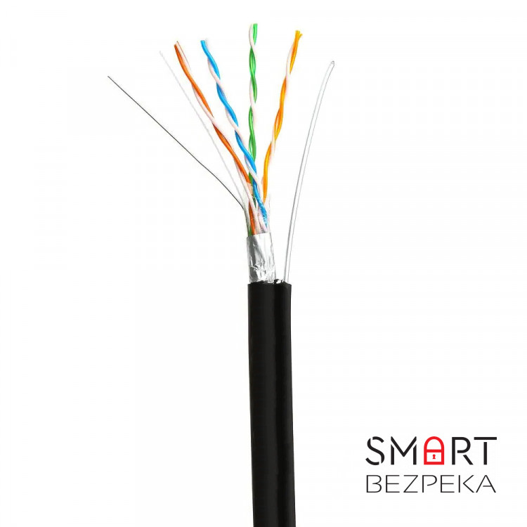 Кабель звита пара GoldMine GM FTP 4*2*0.5-CU PVC-PE MT кат.5 (FTP мідь зовнішній з несучим тросом) бухта 305м