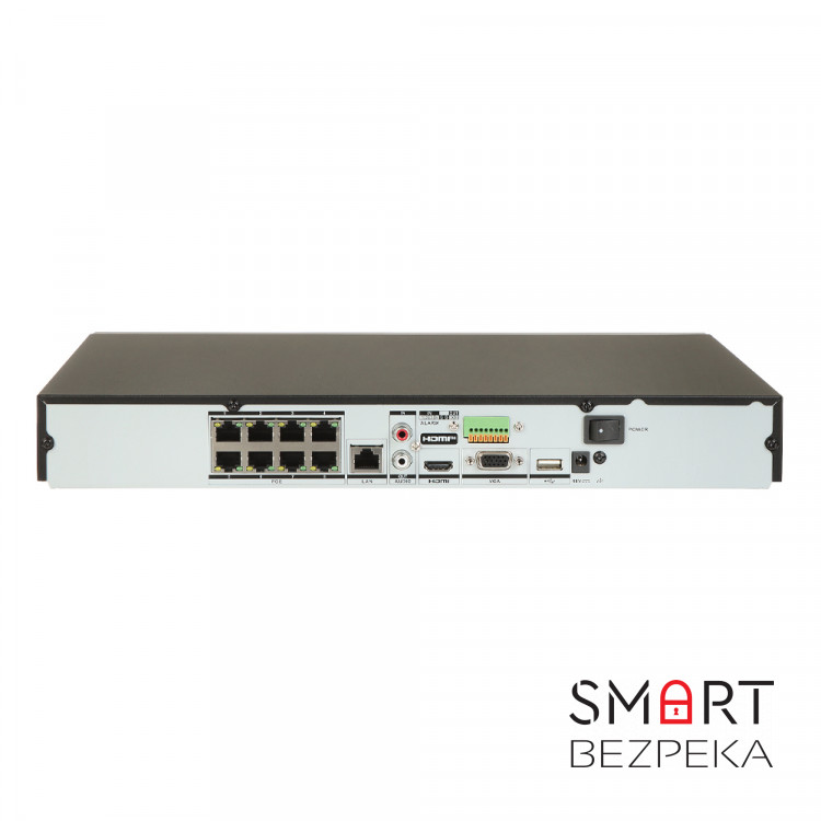 IP-видеорегистратор 8-канальный c PoE Hikvision DS-7608NXI-K2/8P с видеоаналитикой для систем видеонаблюдения