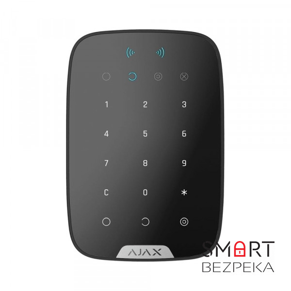 Бездротова сенсорна клавіатура Ajax Keypad Plus (8EU) UA black зі зчитувачем карток Pass і брелоків Tag