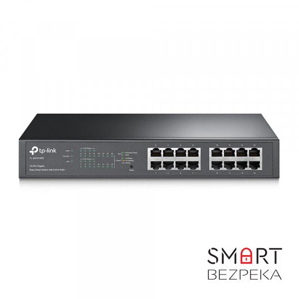 PoE-комутатор TP-Link TL-SG1016PE 16xGE/8xPoE+ 124.4 Вт EasySmart 13" 1U