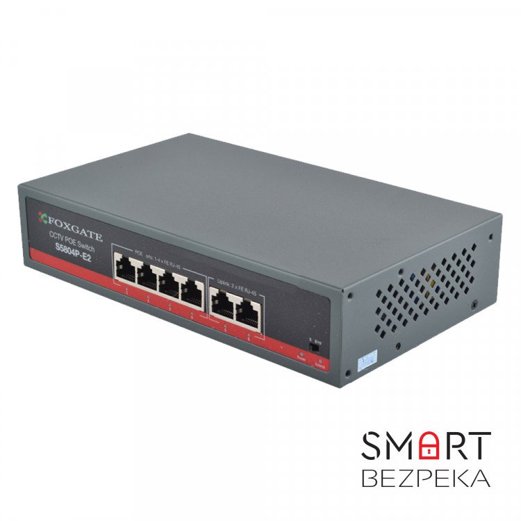 PoE-комутатор FoxGate S5804P-E2 CCTV 4-портовий некерований