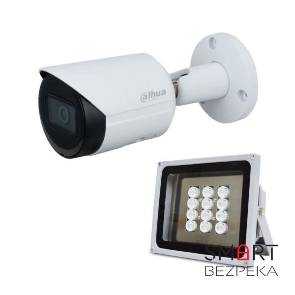 Комплект: IP-відеокамера 2 Мп Dahua DH-IPC-HFW2230SP-S-S2 (2.8 мм) + ІЧ-прожектор Lightwell LW12-140IR45-220