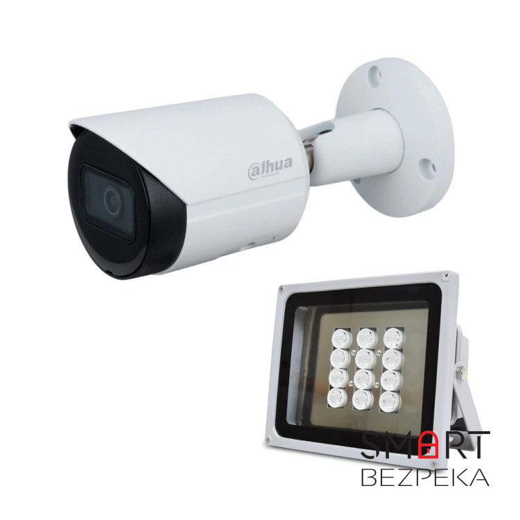 Комплект: IP-відеокамера 2 Мп Dahua DH-IPC-HFW2230SP-S-S2 (2.8 мм) + ІЧ-прожектор Lightwell LW12-140IR45-220