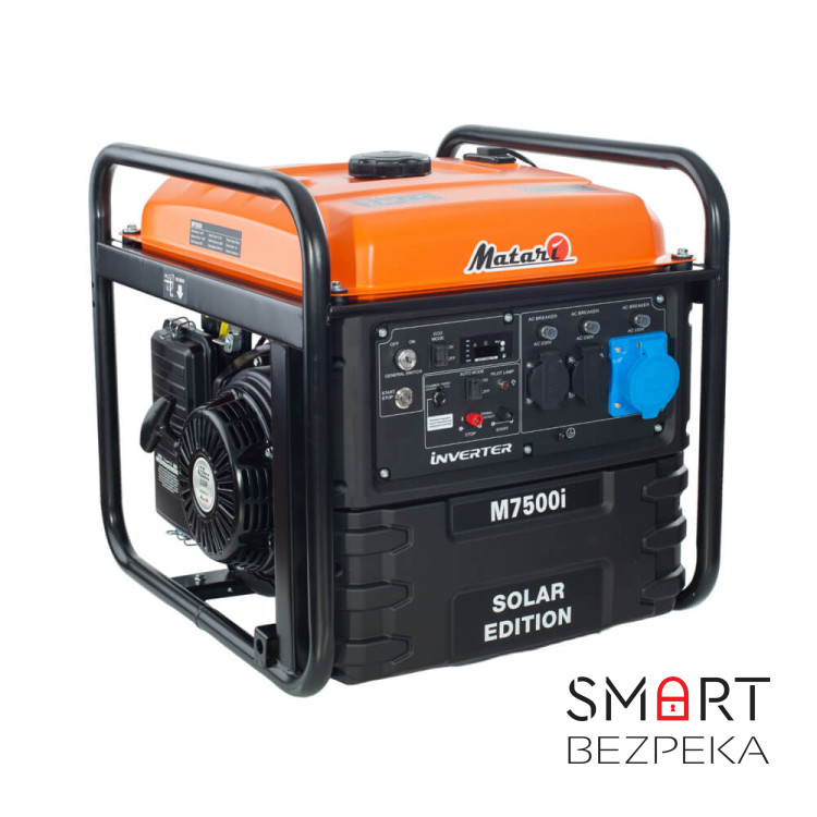 Інверторний бензиновий генератор MATARI M7500I-SOLAR максимальна потужність 7.5 кВт
