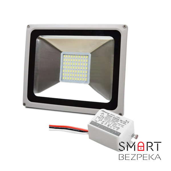 Комплект LED-прожектор Lightwell LW-50W-220 + Датчик руху з сенсором освітленості AMRS