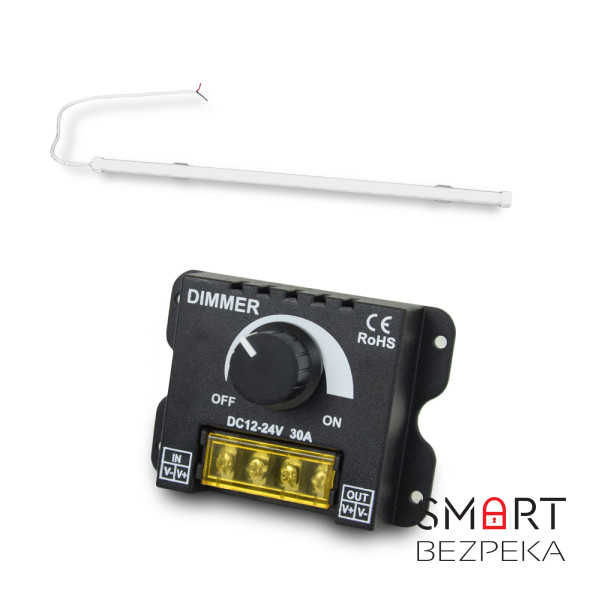 Комплект: Cвітильник LED лінійний 1200мм 16Вт 6500K Faraday Electronics + Регулятор яскравості OKY3220 димер для світлодіодних стрічок 12В/24В DC 30А 360Вт