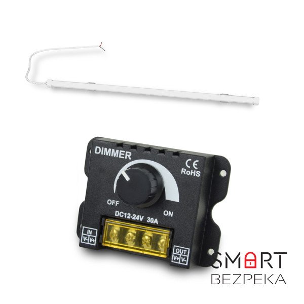 Комплект: Cвітильник LED лінійний 1200мм 16Вт 6500K Faraday Electronics + Регулятор яскравості OKY3220 димер для світлодіодних стрічок 12В/24В DC 30А 360Вт
