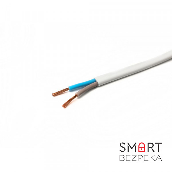 Кабель силовий мідний ЗЗКМ ШВВП 2x2.5 білий (1 метр)