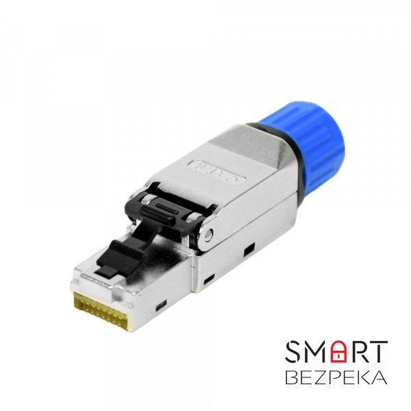 Професійний промисловий конектор ATIS RG-45C Cat.8 безінструментальний, з цанговим затискачем