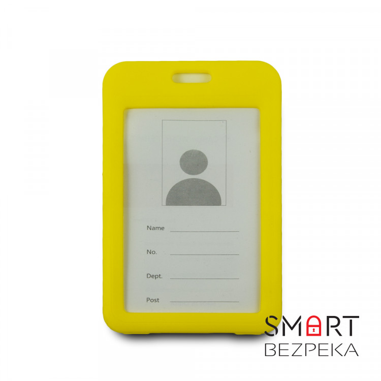Бейдж на шнурку, вертикальний, колір жовтий – ATIS, 111 x 69 x 5 мм