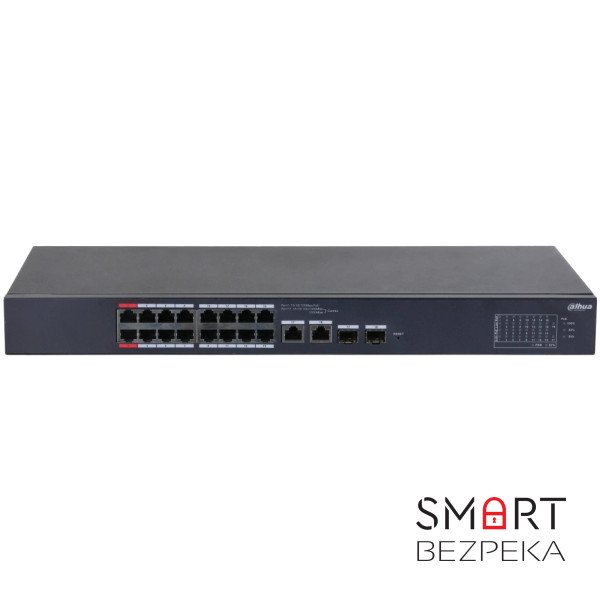 Керований 18-портовый PoE комутатор Dahua DH-CS4218-16ET-135 з 16 портами PoE