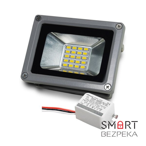 Комплект LED-прожектор Lightwell LW-10W-220 + Датчик руху з сенсором освітленості AMRS