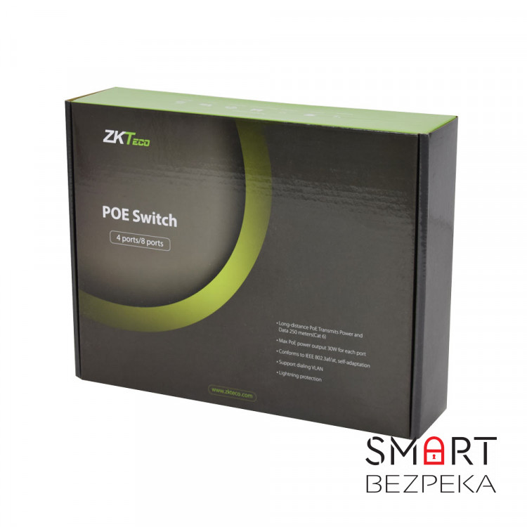 PoE-комутатор ZKTeco ZK-PoE42N-55W з 4 портами PoE