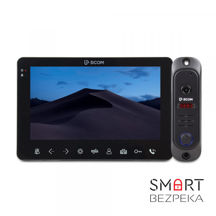 Комплект відеодомофона BCOM BD-780M Black Kit: відеодомофон 7" з детектором руху і відеопанель