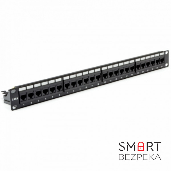 Патч-панель CMS 19" 24xRJ-45 UTP, кат. 6 з організатором кабелю