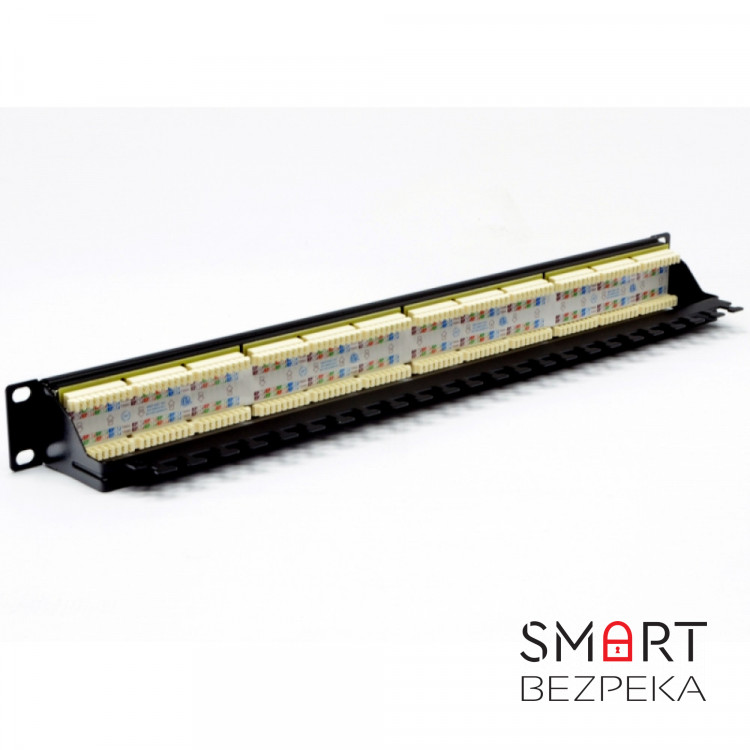 Патч-панель CMS 19" 24xRJ-45 UTP, кат. 6 с организатором кабеля