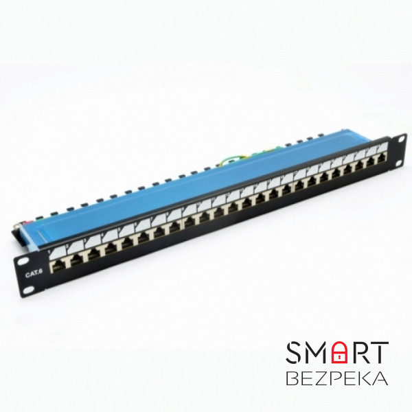 Патч-панель CMS 19" 24xRJ-45 FTP, кат. 6 з огранізатором кабелю