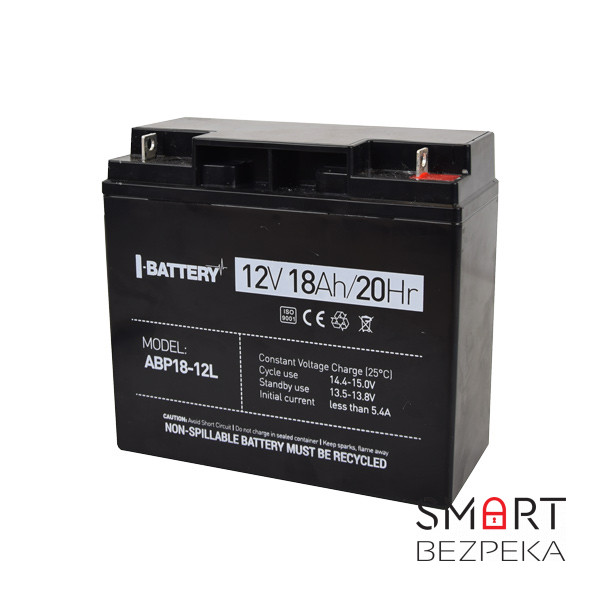 Акумулятор 12В 18А·год для ДБЖ I-Battery ABP18-12L 