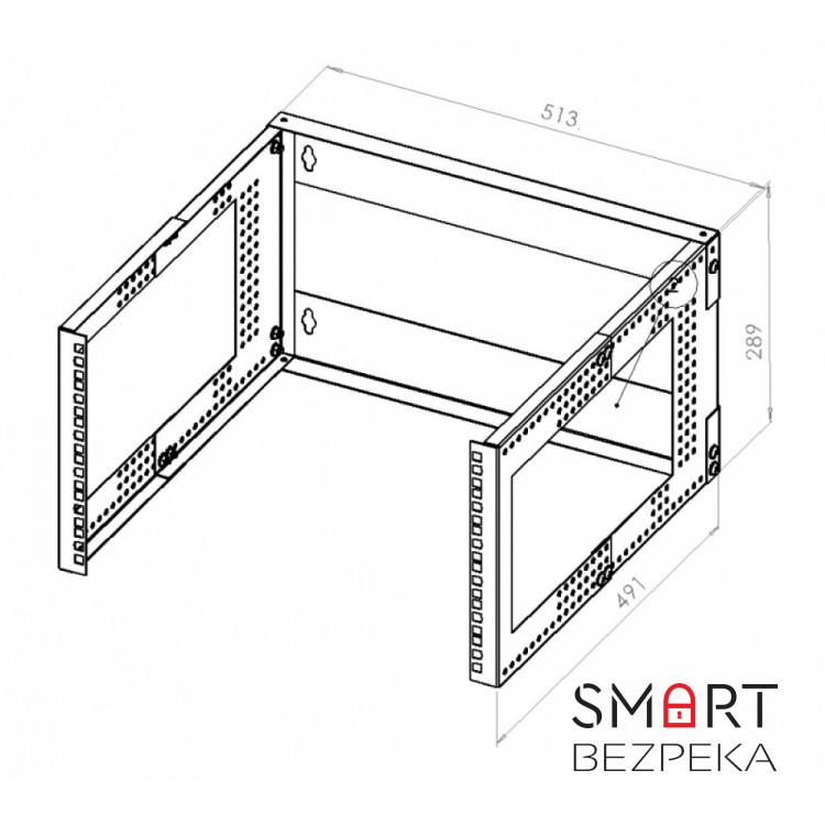 Кронштейн настінний CMS CMS-WB6U-480V-BK 6U чорний
