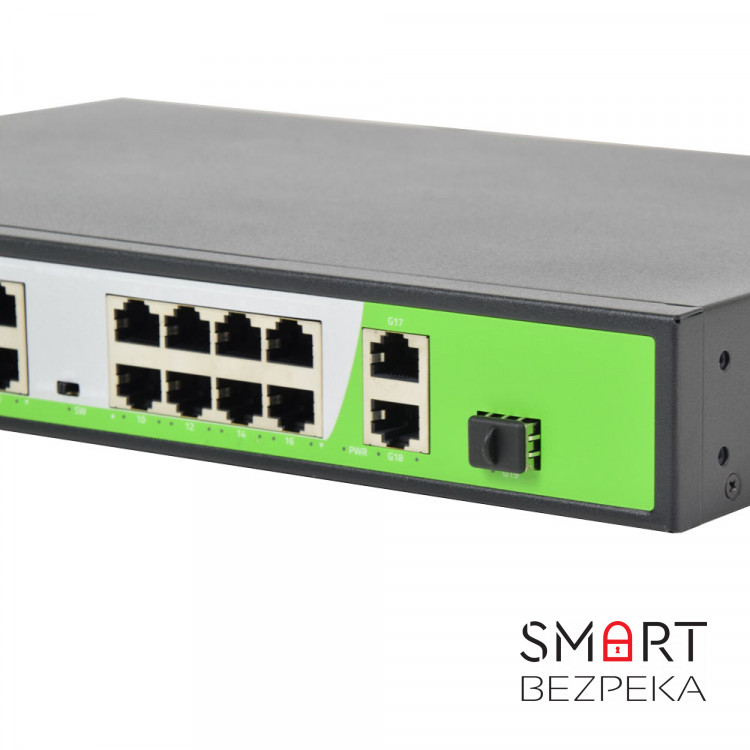 PoE-коммутатор ZKTeco ZK-PoE1621N-200W с 16 портами PoE