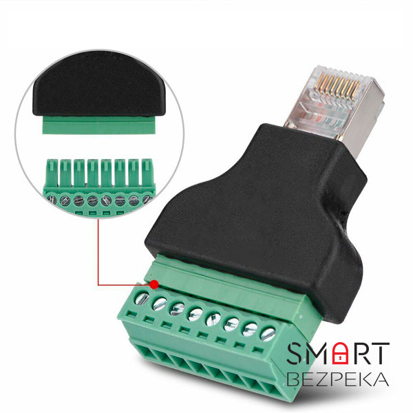 Конектор RJ45 під затискач (male)