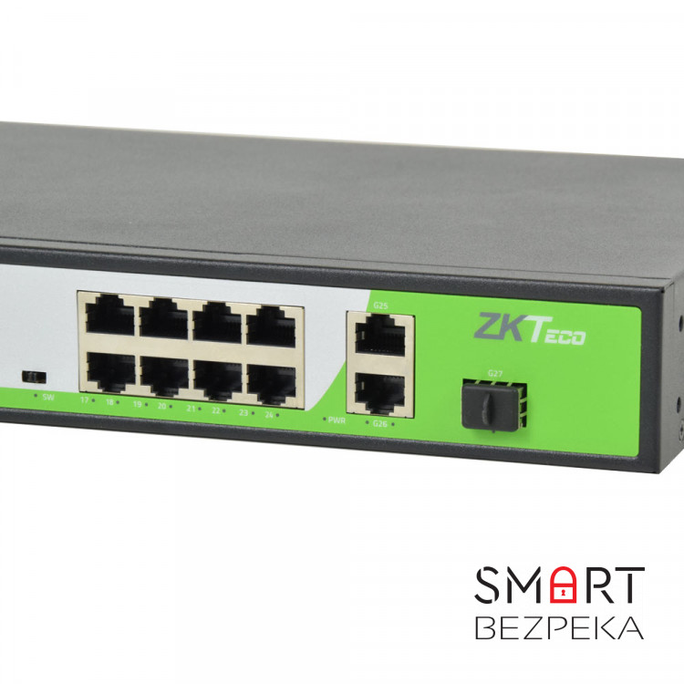 PoE-комутатор ZKTeco ZK-PoE2421NS-300W з 24 портами PoE