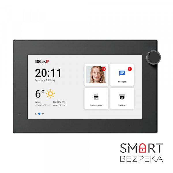 IP-видеодомофон 7" Bas-IP AZ-07L black с возможностью горизонтального и вертикального монтажа