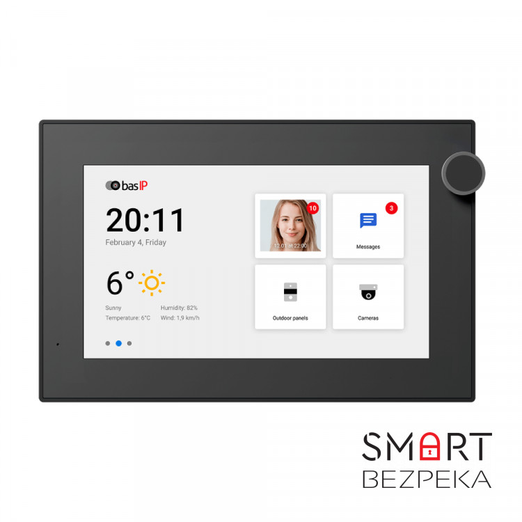 IP-видеодомофон 7" Bas-IP AZ-07L black с возможностью горизонтального и вертикального монтажа