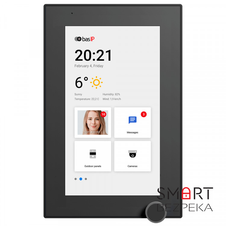 IP-видеодомофон 7" Bas-IP AZ-07L black с возможностью горизонтального и вертикального монтажа
