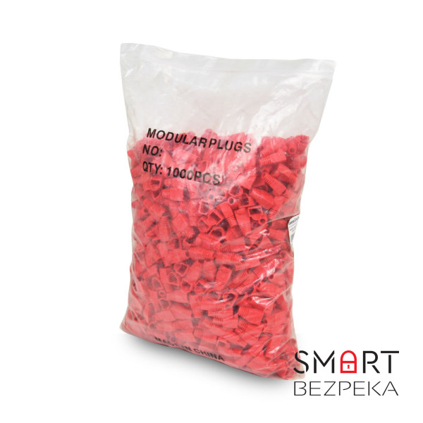 Ізолювальні ковпачки для конектора RJ-45 червоні, упаковка 1000 шт
