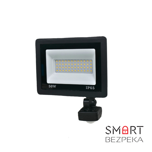 Прожектор светодиодный LIGHTWELL LW-FL-B-50-S 50 W с датчиком движения