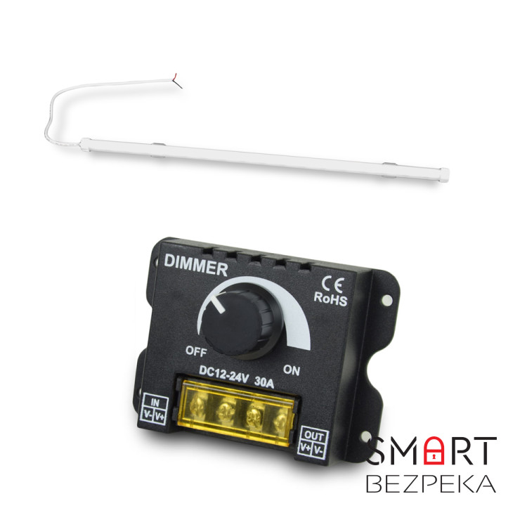 Комплект: Cвітильник LED лінійний 1500мм 22Вт 6500K Faraday Electronics + Регулятор яскравості OKY3220 димер для світлодіодних стрічок 12В/24В DC 30А 360Вт