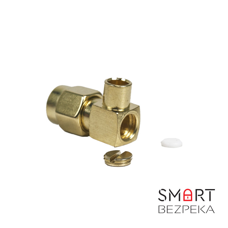 Разъём SMA угловой 90° для пайки кабеля RG402 (male)