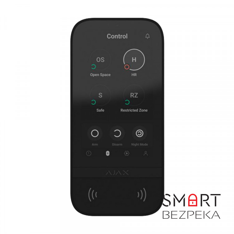Клавиатура Ajax KeyPad TouchScreen black беспроводная с сенсорным экраном