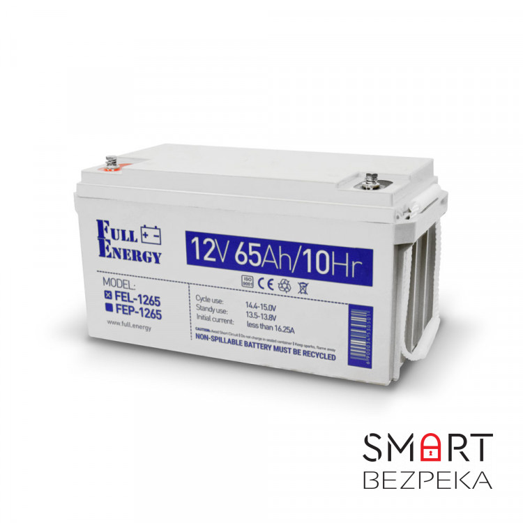 Акумулятор гелевий 12В 65А·год для ДБЖ Full Energy FEL-1265