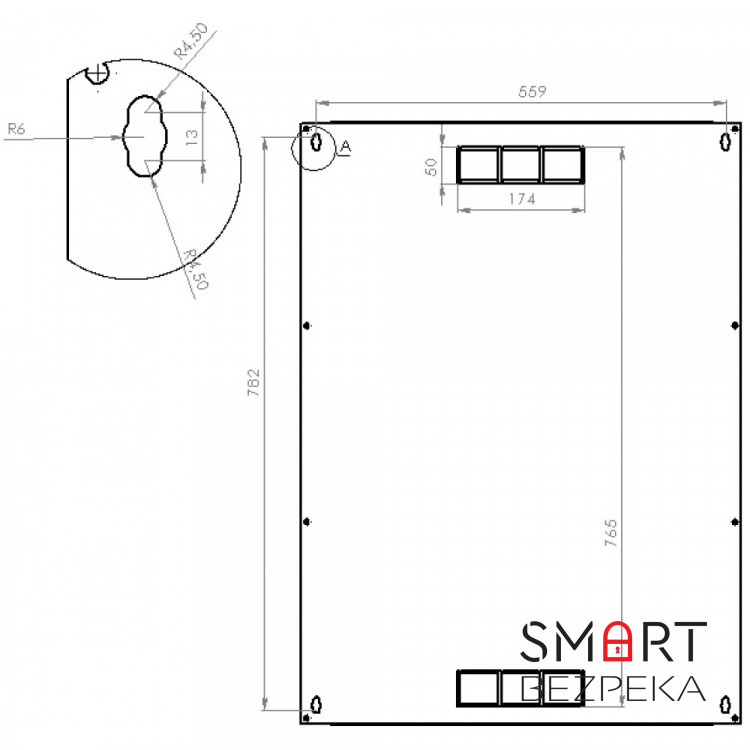 Шкаф серверный CMS 18U 600 x 600 x 907 UA-MGSWL186B для сетевого оборудования