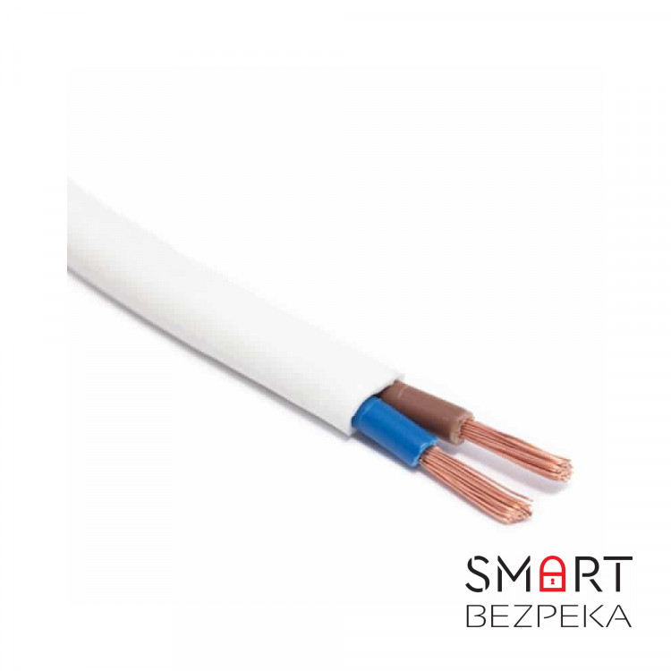 Кабель силовий в метрах ШВВПнгд 2х0,75 білий (1 метр)