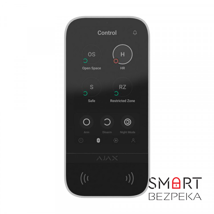 Клавиатура Ajax KeyPad TouchScreen white беспроводная с сенсорным экраном