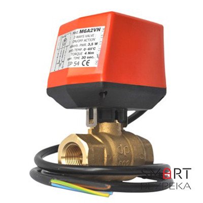 Кран кульовий 602F + M6A2 з сервоприводом для системи Антипотоп