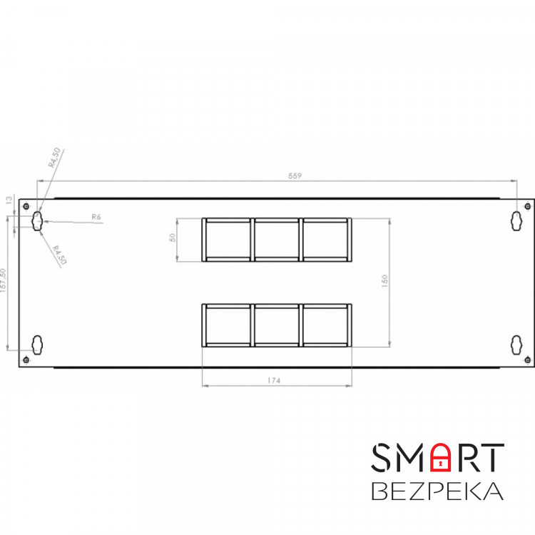 Шафа серверна CMS 4U 600 х 350 х 284 UA-MGSWA435B для мережевого обладнання