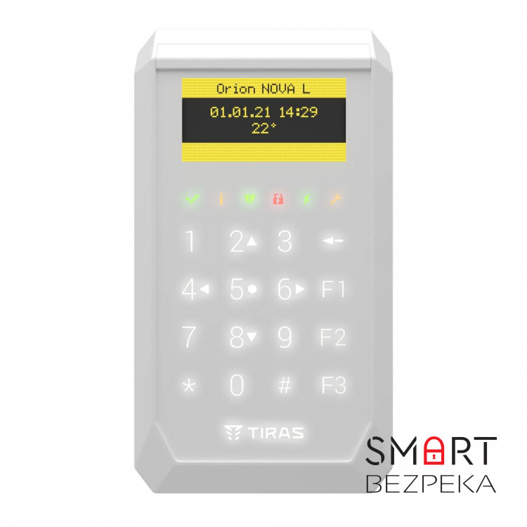 Сенсорная клавиатура TIRAS Technologies K-PAD OLED (white) для управления охранной системой Orion NOVA II