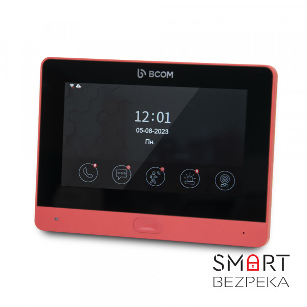 Wi-Fi відеодомофон 7" BCOM BD-760FHD/T Red з підтримкою Tuya Smart